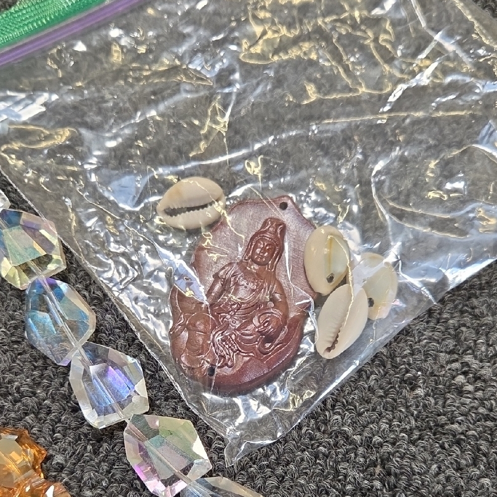 Mixed Bead and Crystal Jewelry Supply Lot - Turquoise, Aqua, Gold, Iridescent - Picture 2 of 16